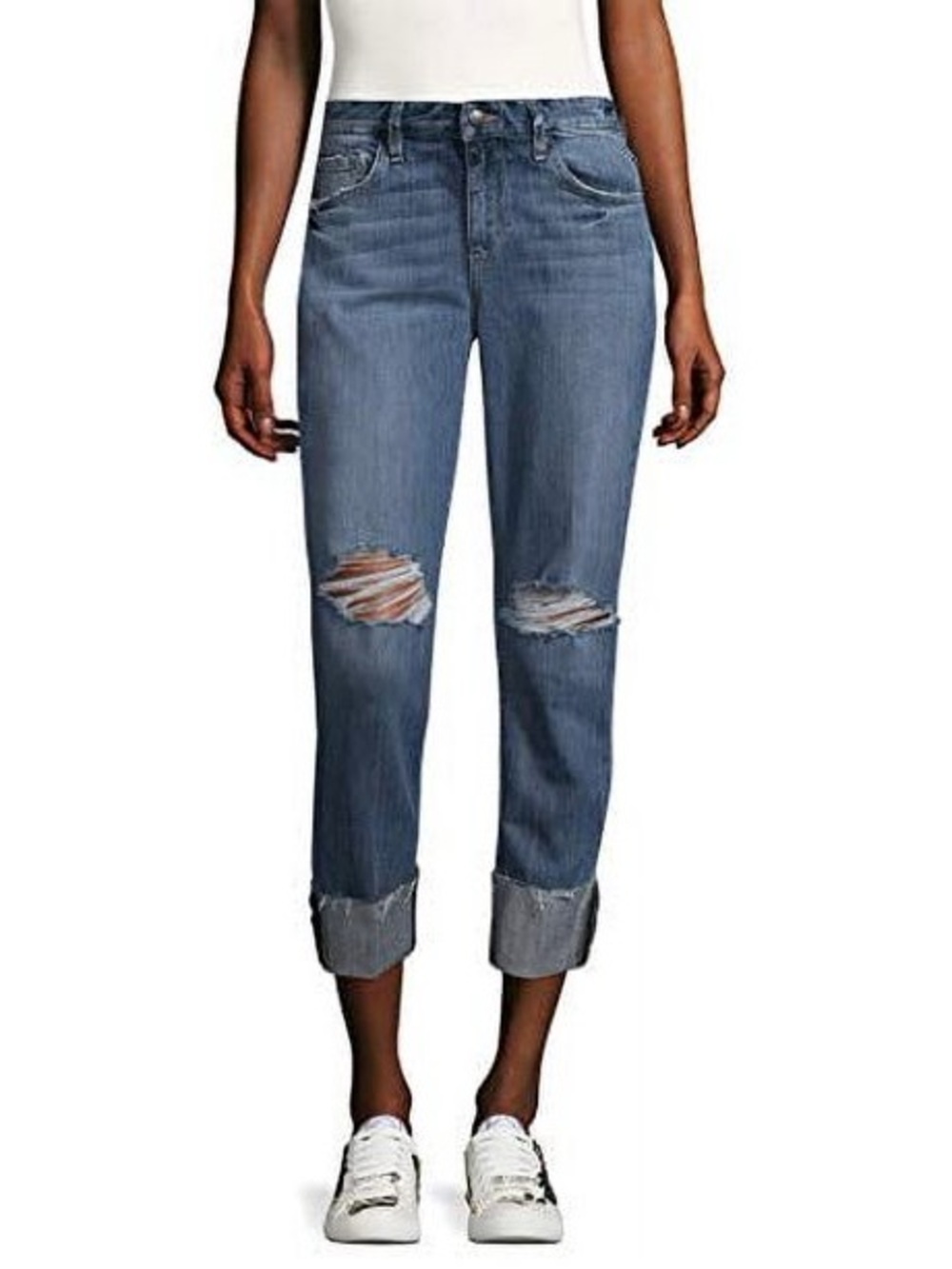 Joe's Jeans The Billie Boyfriend Raw Hem 4" Cuff Destroyed